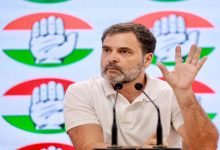 मध्‍य प्रदेश की राजधानी भोपाल में राहुल गांधी।