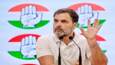 मध्‍य प्रदेश की राजधानी भोपाल में राहुल गांधी।