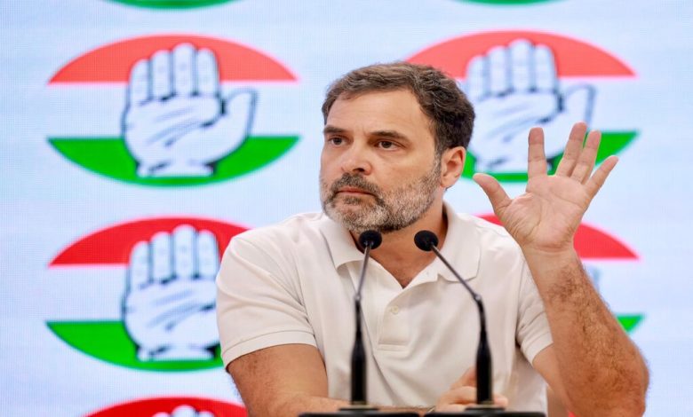 मध्य प्रदेश की राजधानी भोपाल में राहुल गांधी।